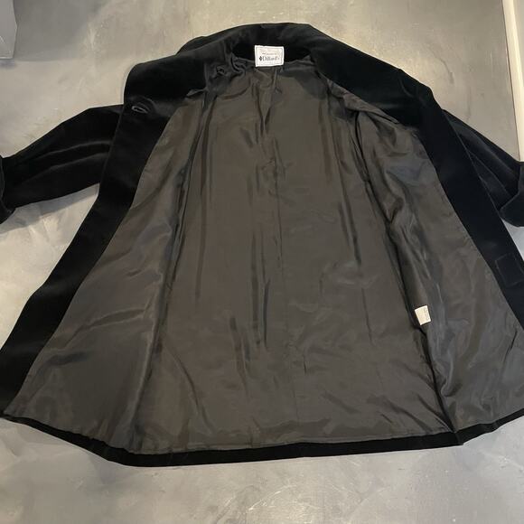 Vintage Black Velvet Opera Coat One Button Pockets‎ Lined Sz M Women’s READ - Picture 6 of 8